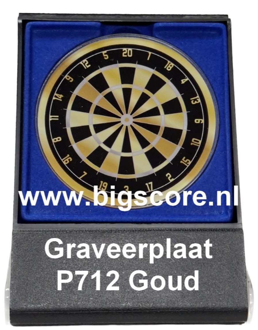 Dart Acryl in medailledoosje Blauw-Zwart G/Z/B